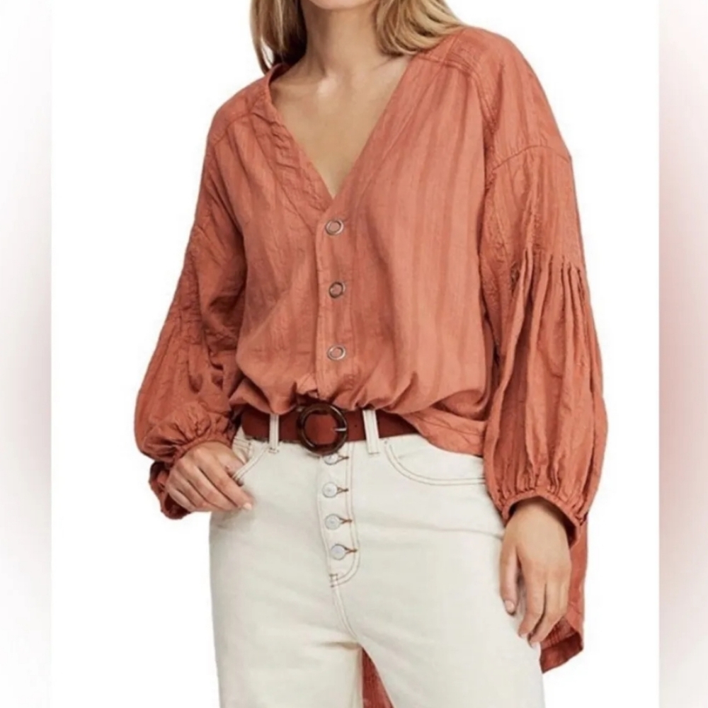 NWT Free People V-neck Cotton Top